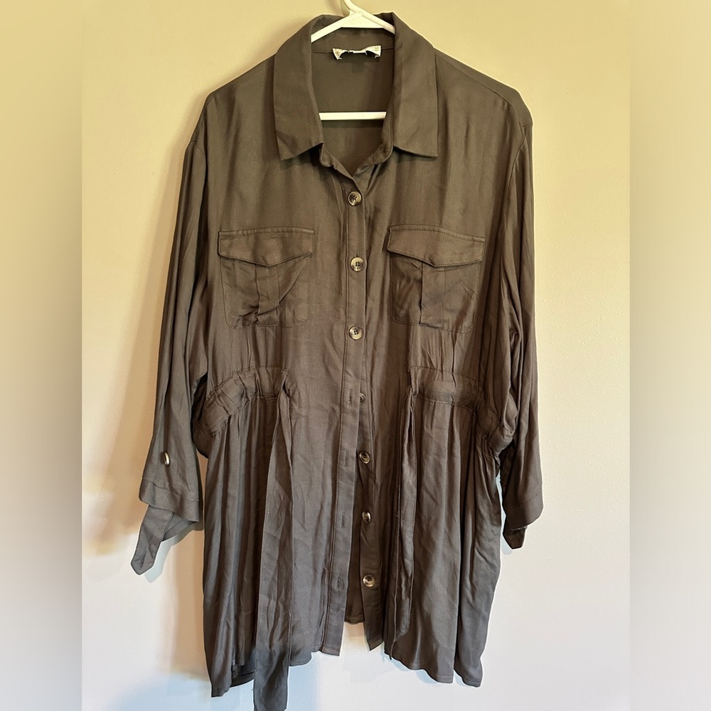 Women’s shirt lightweight 4XL brown/green